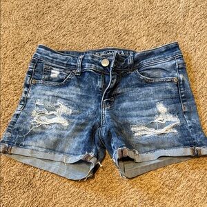 American Eagle Outfitters Distressed Blue Jean Shorts